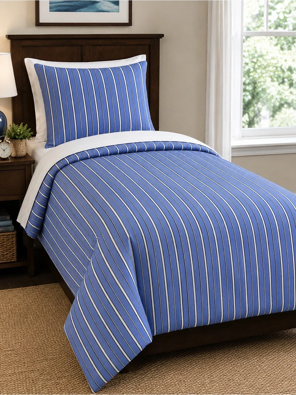 Ralph Lauren Off Sunset Cambridge Stripe Twin Cotton Duvet Cover Retired
